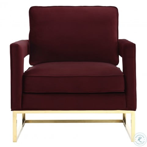 Avery Maroon Velvet Chair from TOV | Coleman Furniture