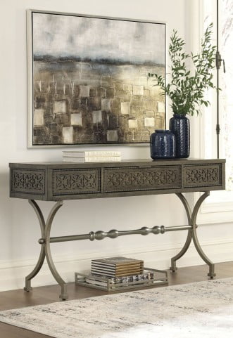 Quinnland Antique Black Console Sofa Table From Ashley Coleman Furniture