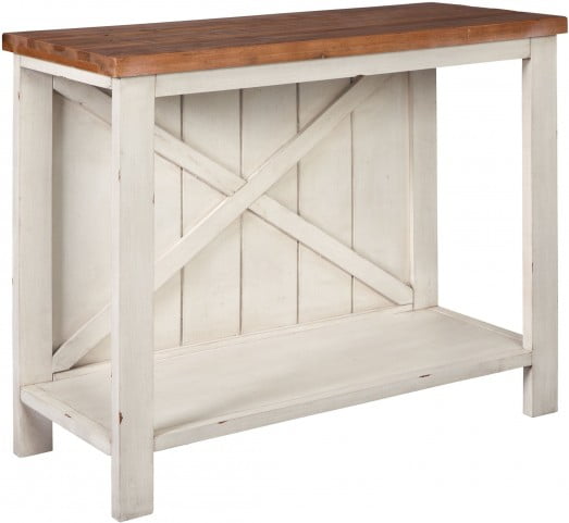 Abramsland White And Brown Sofa Table From Ashley Coleman Furniture