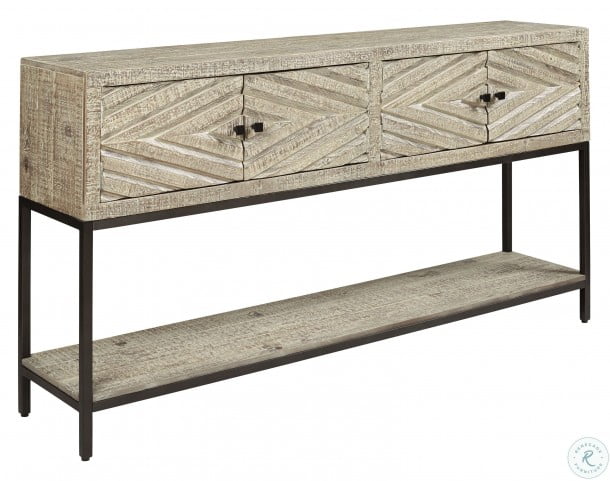 Roanley Distressed White Console Table From Ashley Coleman Furniture