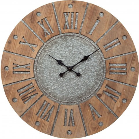 payson antique gray and natural wall clock from ashley coleman furniture