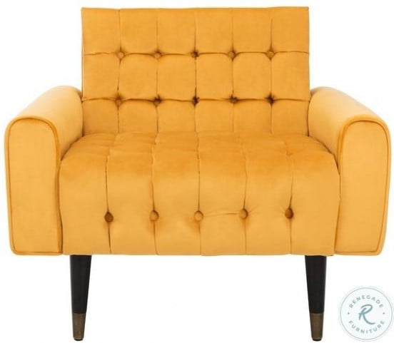 Amaris Marigold And Black Tufted Accent Chair From Safavieh Coleman Furniture