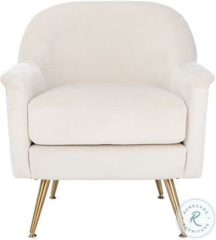 Brienne Ivory Velvet And Brass Mid Century Arm Chair From Safavieh Coleman Furniture