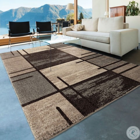 American Heritage Plush Pile Blocks Armada Gray Large Area Rug