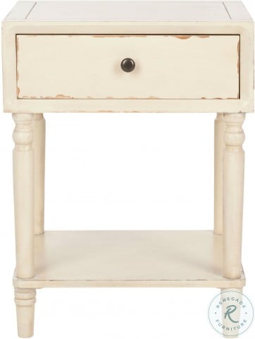 Siobhan Distressed Vanilla Storage Drawer Nightstand From Safavieh Coleman Furniture