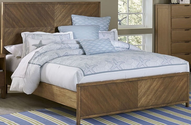 Strategy Distressed Jute Queen Panel Bed from Progressive ...