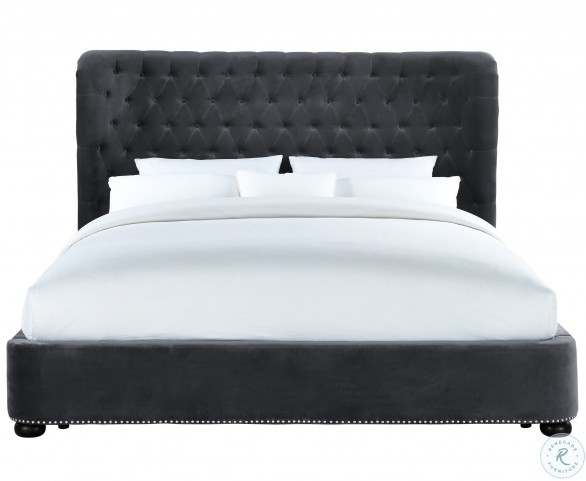Finley Gray Velvet King Platform Bed From Tov Coleman Furniture