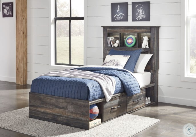 Drystan Multi Youth Bookcase Panel Bedroom Set with One ...