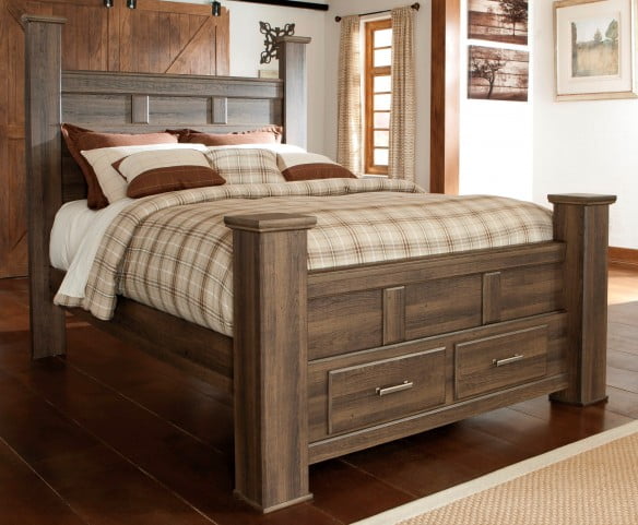 Juararo Dark Brown King Poster Storage Bed From Ashley B251 68 66s 70 99 Coleman Furniture