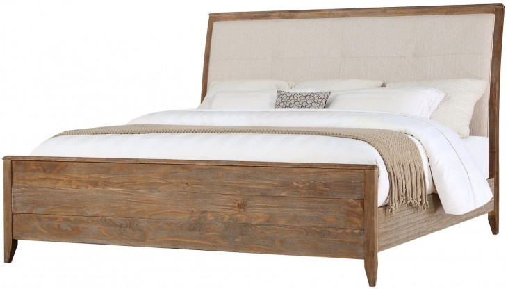Torino Sandstone Queen Upholstered Sleigh Bed from Emerald ...
