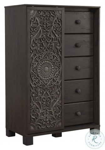Paxberry Vintage Aged Black And Brown Panel Bedroom Set ...