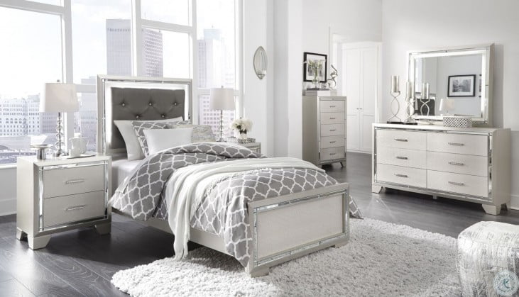 Lonnix Silver Youth Upholstered Panel Bedroom Set From Ashley Coleman Furniture
