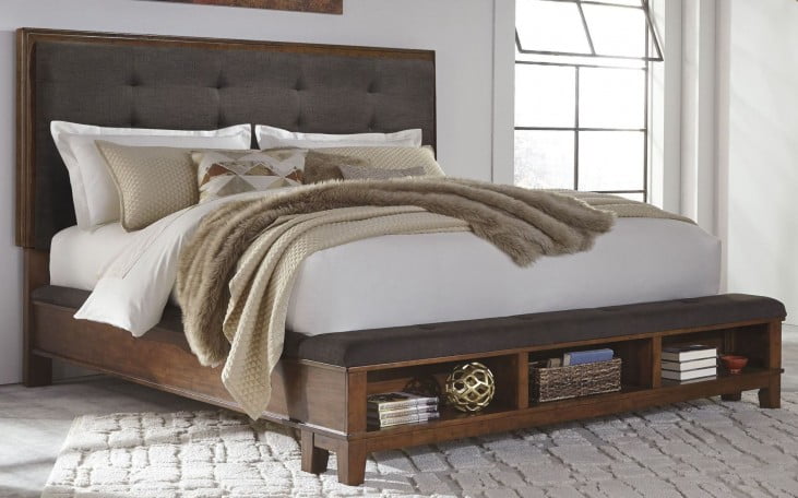 Ralene Dark Brown Queen Upholstered Storage Panel Bed From Ashley Coleman Furniture
