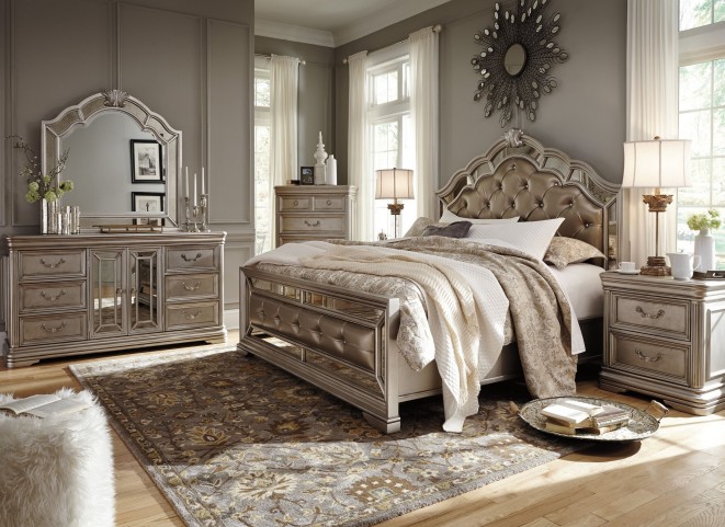 Birlanny Silver Upholstered Panel Bedroom Set from Ashley ...