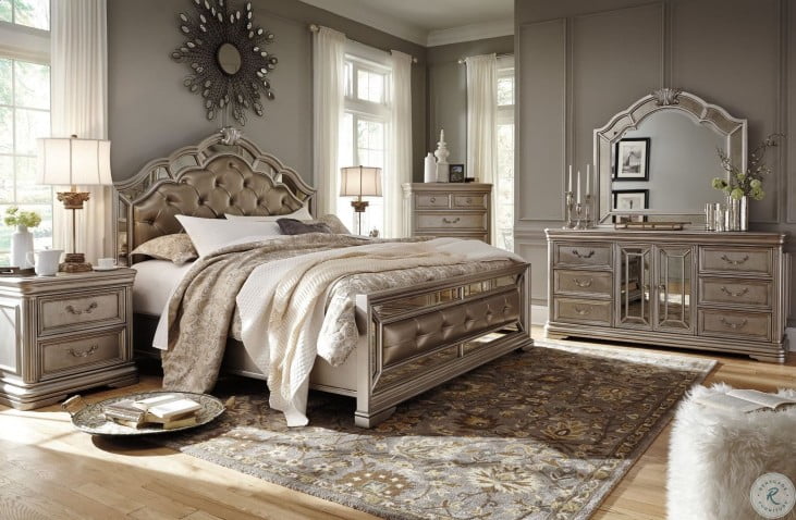 Birlanny Silver Upholstered Panel Bedroom Set from Ashley ...