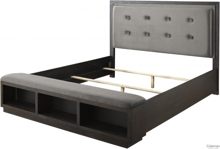 Hyndell Dark Brown Cal King Upholstered Panel Storage Bed From Ashley Coleman Furniture
