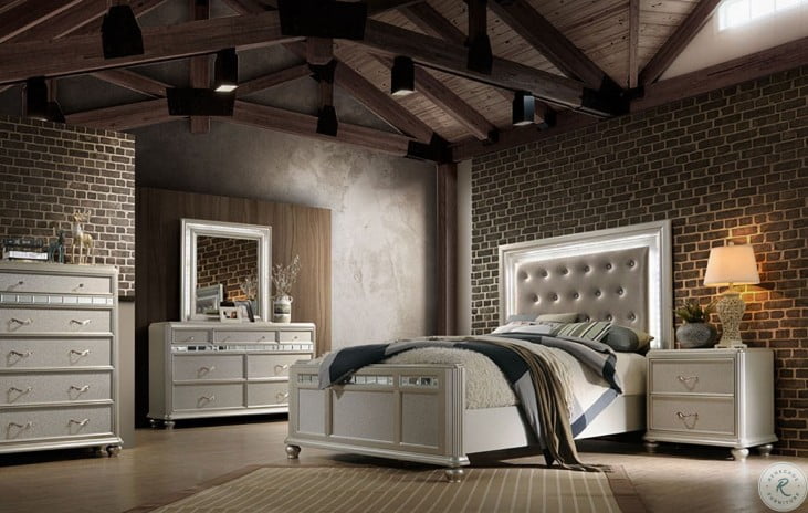 Kaleidoscope Platinum Upholstered Panel Bedroom Set From Avalon Furniture Coleman Furniture
