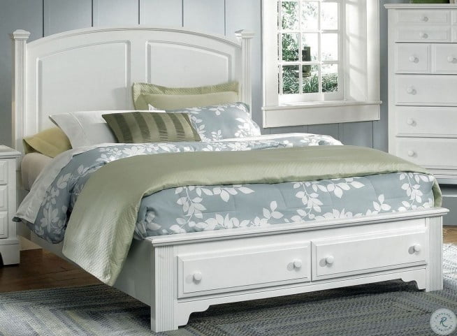 Hamilton Franklin Snow White Panel Storage Bedroom Set Bb6 558 050b 502 555t Vaughn Bassett