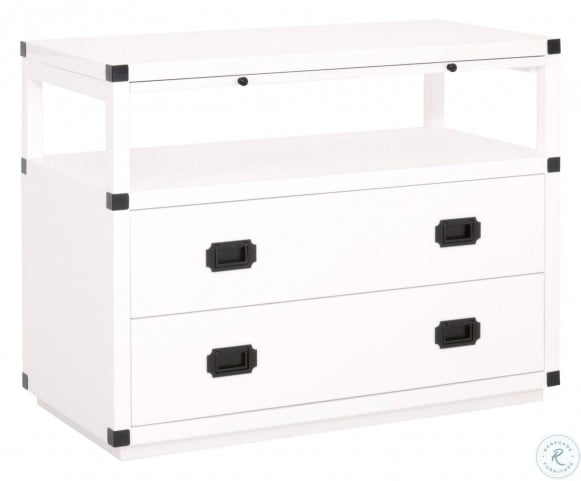 Traditions White And Black Bradley 2 Drawer Nightstand From Orient Express Coleman Furniture
