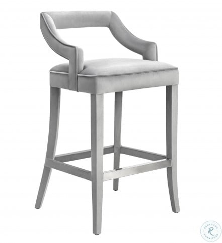 Tiffany Grey Velvet Counter Stool From Tov Coleman Furniture