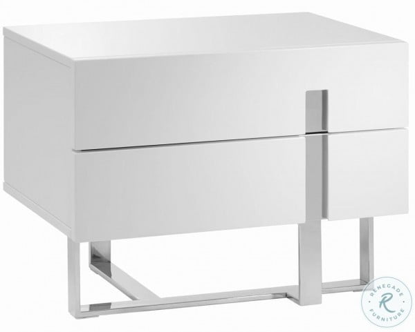 Collins High Gloss White Side Table From Casabianca Home Coleman Furniture