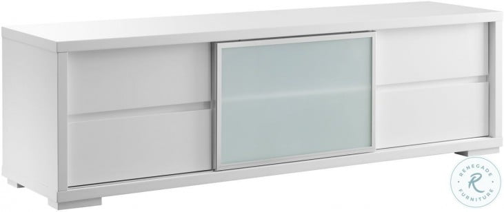 Pineto High Gloss White Entertainment Center from ...