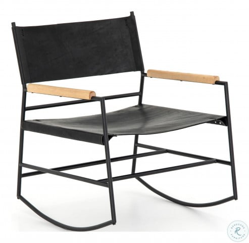 Bishop Ebony Jack Leather Rocker From Fourhands Coleman Furniture