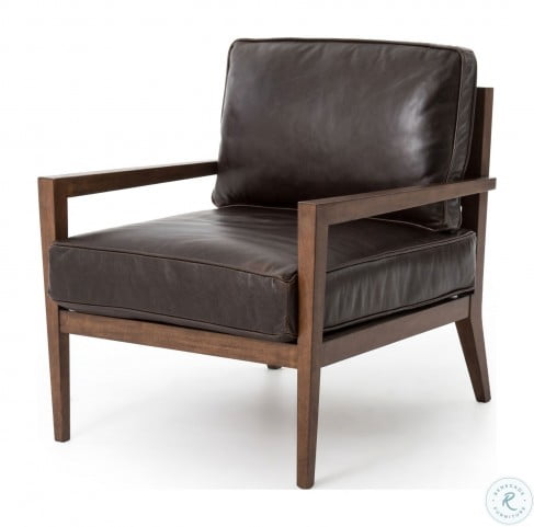 Kensington Dark Brown Leather Laurent Accent Chair From Fourhands Coleman Furniture