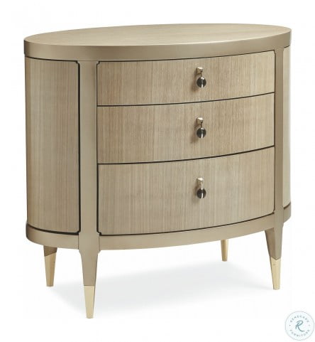 Caracole Classic Pale Grey Three Drawer Oval Nightstand From Caracole Coleman Furniture