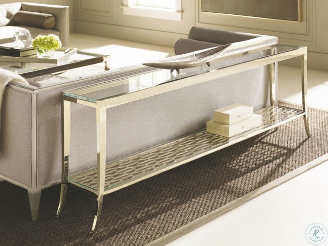 Caracole Classic Gold Glass Top Console Table from ... (641 x 481 Pixel)