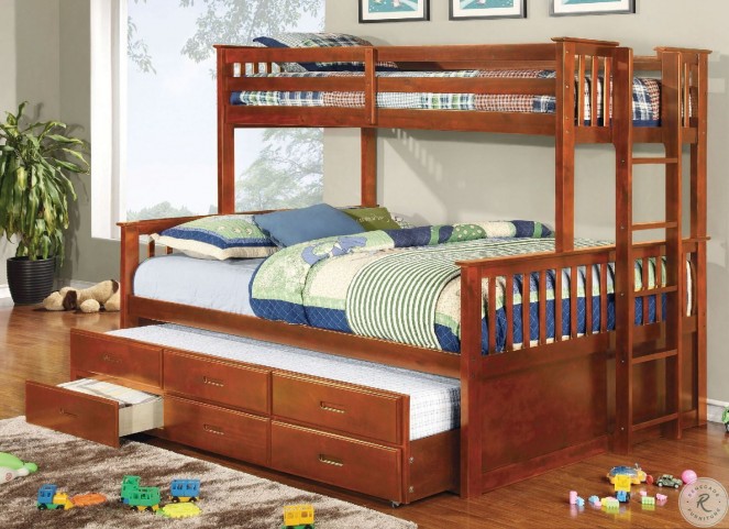 University Oak Extra Long Twin Over Queen Bunk Bed From Furniture Of America Cm Bk458q Oak Bed Coleman Furniture