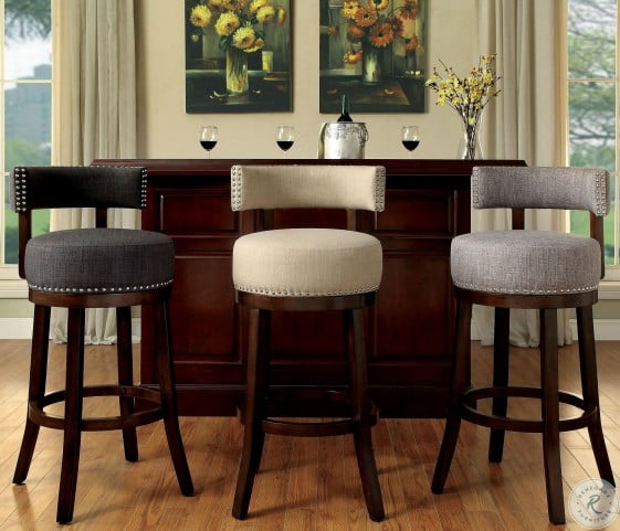 Lynsey Light Gray 24 Bar Stool Set Of 2 From Furniture Of America Coleman Furniture