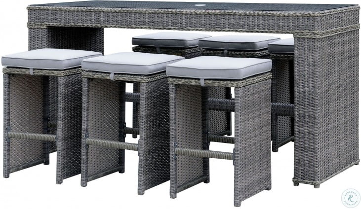 Ismay Gray Outdoor Patio Umbrella Table From Furniture Of America Coleman Furniture