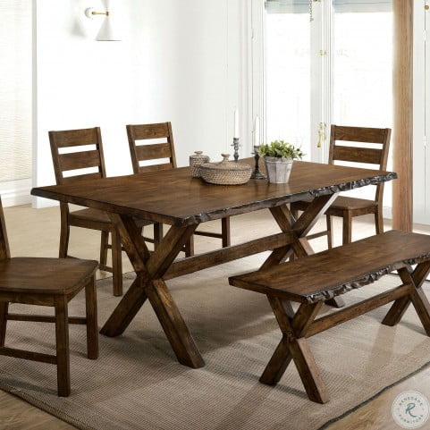 Woodworth Distressed Wood Dining Table from Furniture of America ...