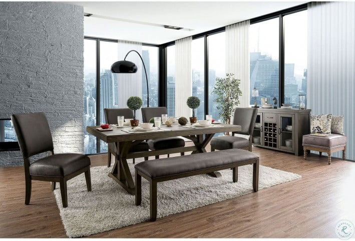 Irving Rustic Oak Dining Room Set From Furniture Of America Coleman Furniture