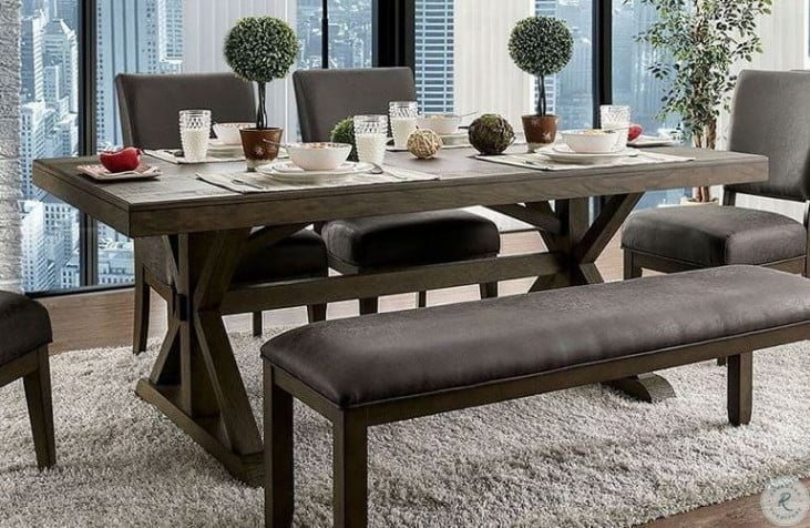 Irving Rustic Oak Dining Table From Furniture Of America Coleman Furniture