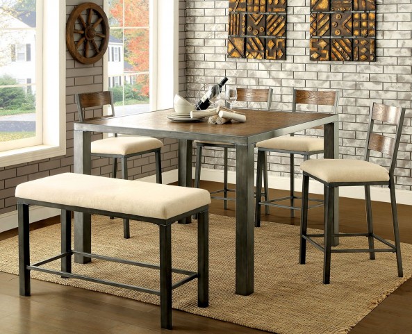 Jazlyn II Weathered Oak Counter Height Dining Room Set ...