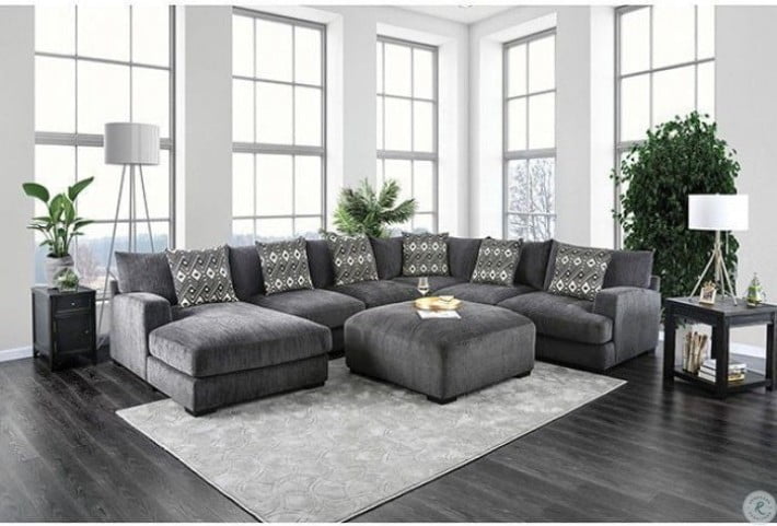Kaylee Gray Large L Shaped Sectional From Furniture Of America