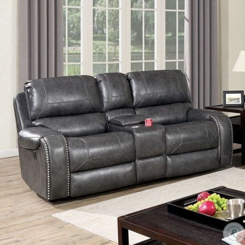 Walter Gray Glider Reclining Loveseat With Storage From Furniture Of America Coleman Furniture