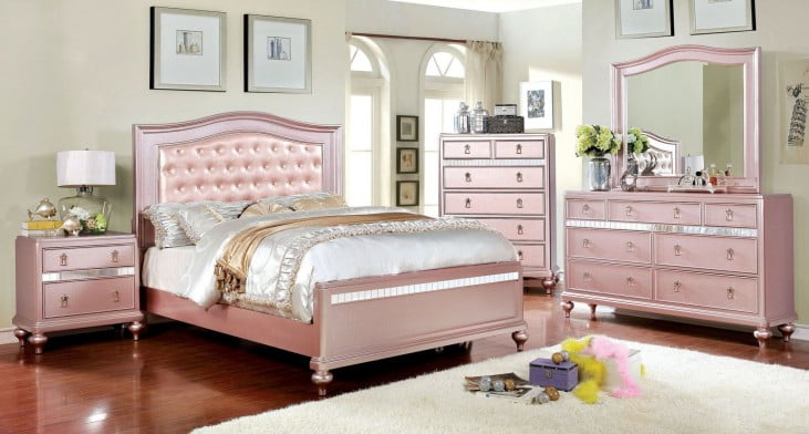 pic Rose Gold Bedroom Furniture Sets ariston rose gold youth upholstered panel bedroom set