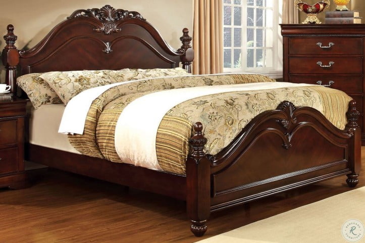 Mandura Cherry Queen Poster Bed From Furniture Of America Cm7260q Bed Coleman Furniture
