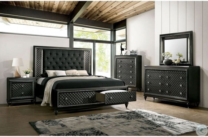 Demetria Gray Upholstered Panel Bedroom Set From Furniture Of America Coleman Furniture