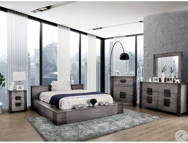 Janeiro Gray Storage Panel Bedroom Set From Furniture Of America Coleman Furniture