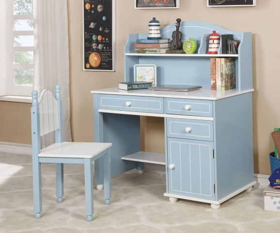Deana Blue And White Desk With Hutch From Furniture Of America Coleman Furniture