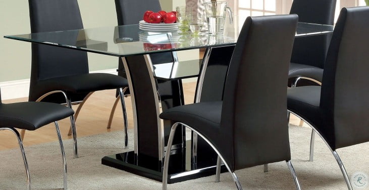 Glenview Black Glass Top Dining Table From Furniture Of America Cm8372bk T Table Coleman Furniture