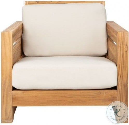 Guadeloupe Natural And White Teak Outdoor Club Chair From Safavieh Coleman Furniture