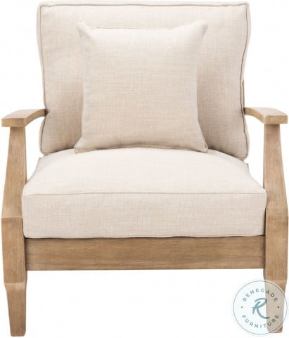 Martinique Natural And White Wood Outdoor Patio Arm Chair From Safavieh Coleman Furniture