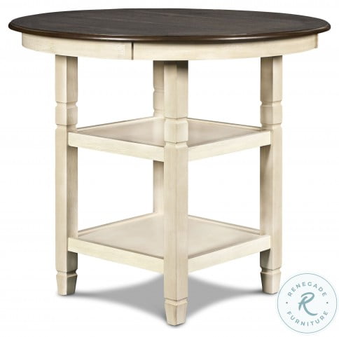 Prairie Point Cottage White Round Counter Height Dining Table From New Classic Coleman Furniture