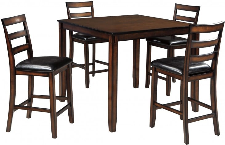 Coviar Brown 5 Piece Counter Height Dining Room Set