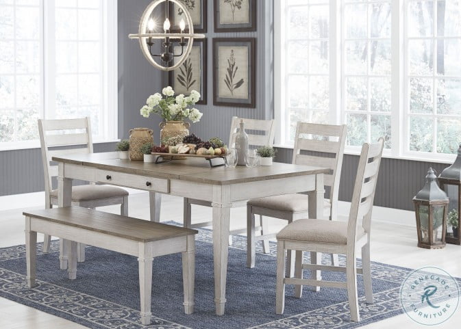 Skempton White And Light Brown Dining Room Set From Ashley Coleman Furniture Enjoy free shipping with your order! skempton white and light brown dining room set